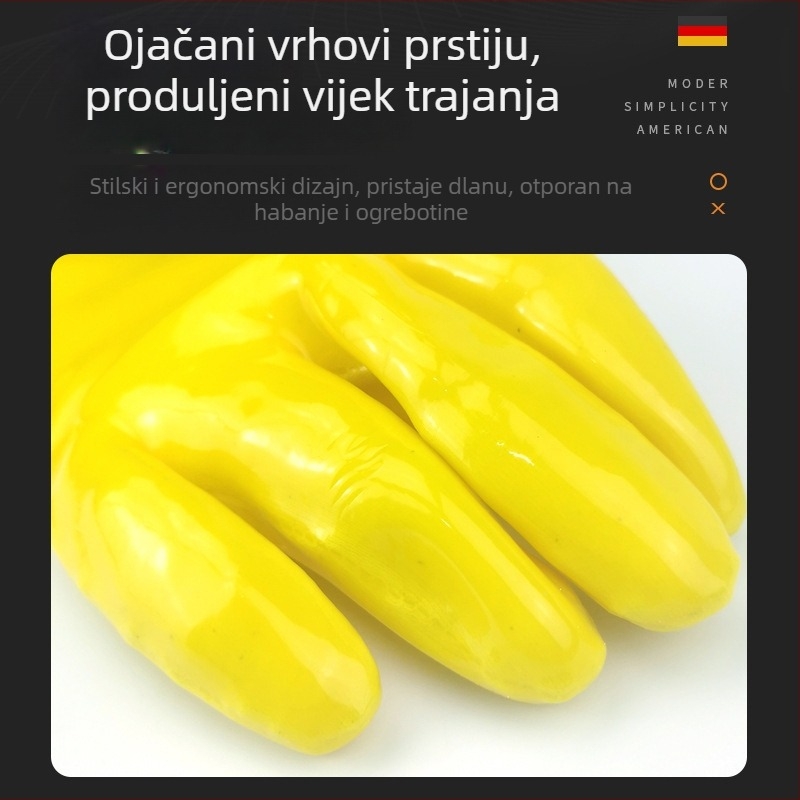 Chunlei 045 Industrijske gumene rukavice otporne na ulje, kiseline i baze, prekrivene latex-PVC premazom, antikorozivne