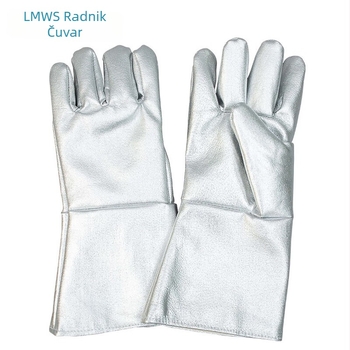 Defender LB-LWS-004 Rukavice za visoke temperature s izolacijom od aluminijske folije, otporne na habanje i rezanje, za industrijske peći, taljenje metala i grijanje stakla, do 1000°C