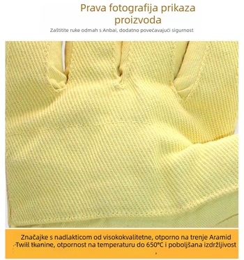Industrijske rukavice od aramidnih vlakana, otporne na visoke temperature do 650°C, duljina 36/45 cm