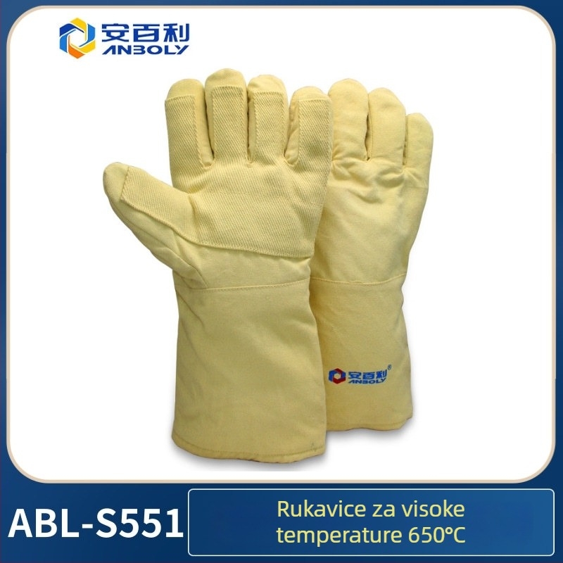 Industrijske rukavice od aramidnih vlakana, otporne na visoke temperature do 650°C, duljina 36/45 cm