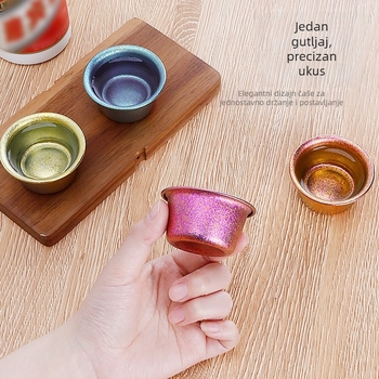 Čisto titanijsko kristalno čašica za sake — 8 g, kapacitet 1–100 ml, prenosni titanijski set za vino