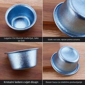 Čisto titanijsko kristalno čašica za sake — 8 g, kapacitet 1–100 ml, prenosni titanijski set za vino