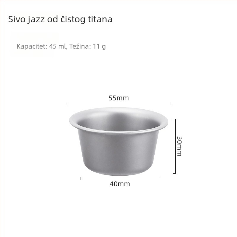 Čisto titanijsko kristalno čašica za sake — 8 g, kapacitet 1–100 ml, prenosni titanijski set za vino