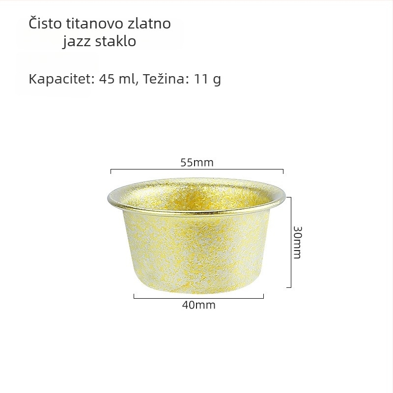 Čisto titanijsko kristalno čašica za sake — 8 g, kapacitet 1–100 ml, prenosni titanijski set za vino