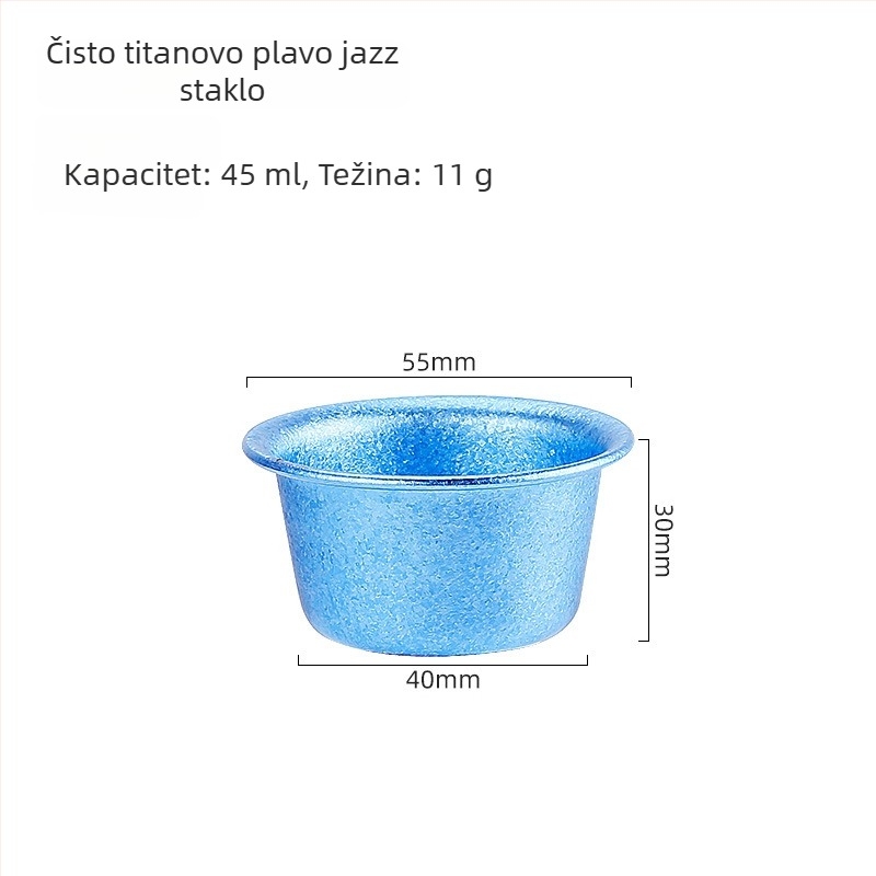 Čisto titanijsko kristalno čašica za sake — 8 g, kapacitet 1–100 ml, prenosni titanijski set za vino