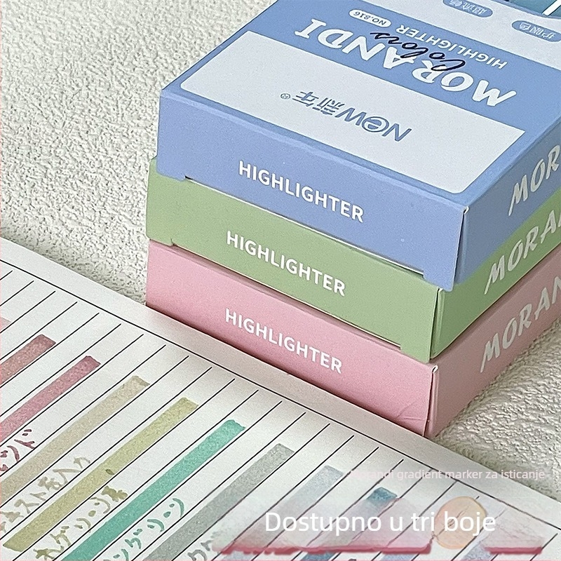 Dvostranični gradientni marker za označavanje - Trobojni marker u japanskom stilu, Model 816, Plastično kućište, 4 komada u kutiji