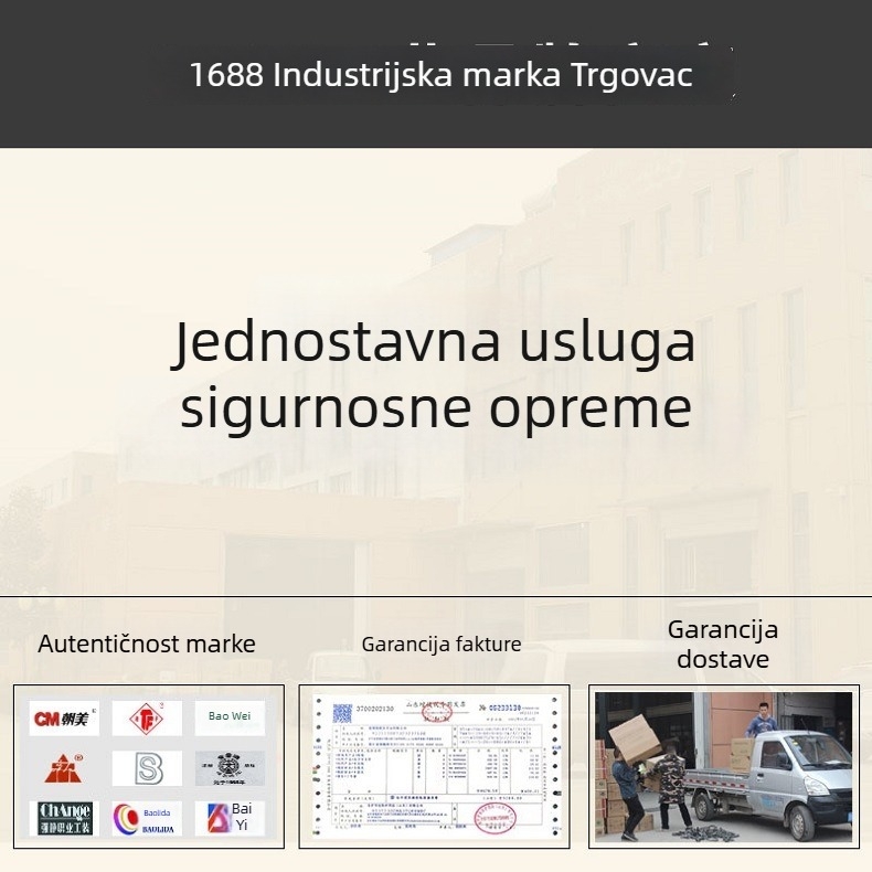 Radne rukavice od platna i kože s dlanom od kravlje kože, dvostruko slojene, otporne na rezanje, duljina oko 25×13 cm, težina oko 150 g, višekratno upotrebljive