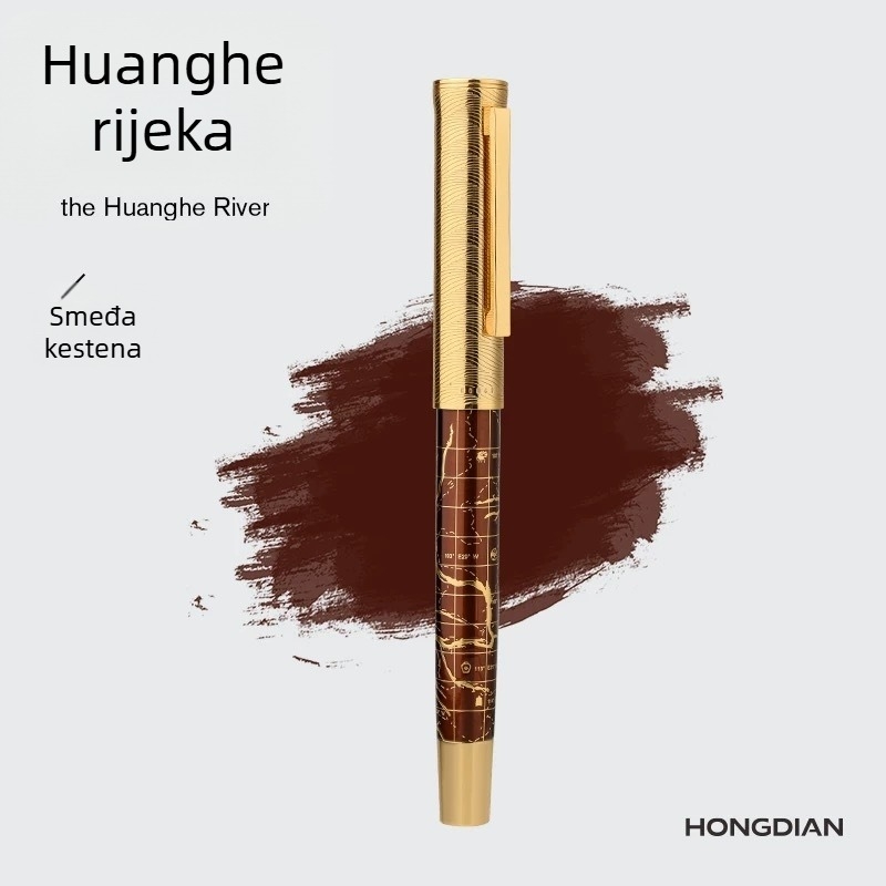 Stilno pero 1868 — Metalno kućište, Pistonski sustav punjenja tinte, Vrh od legure, Dimenzije 139×12 mm