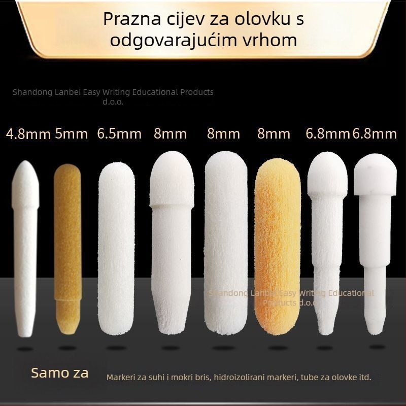 Marker za ploču s kružnim i sjekutićastim vrhom, akrilno tijelo, ponovno punjivi i zamjenjivi vrh, marka LONBEST/Lambeth