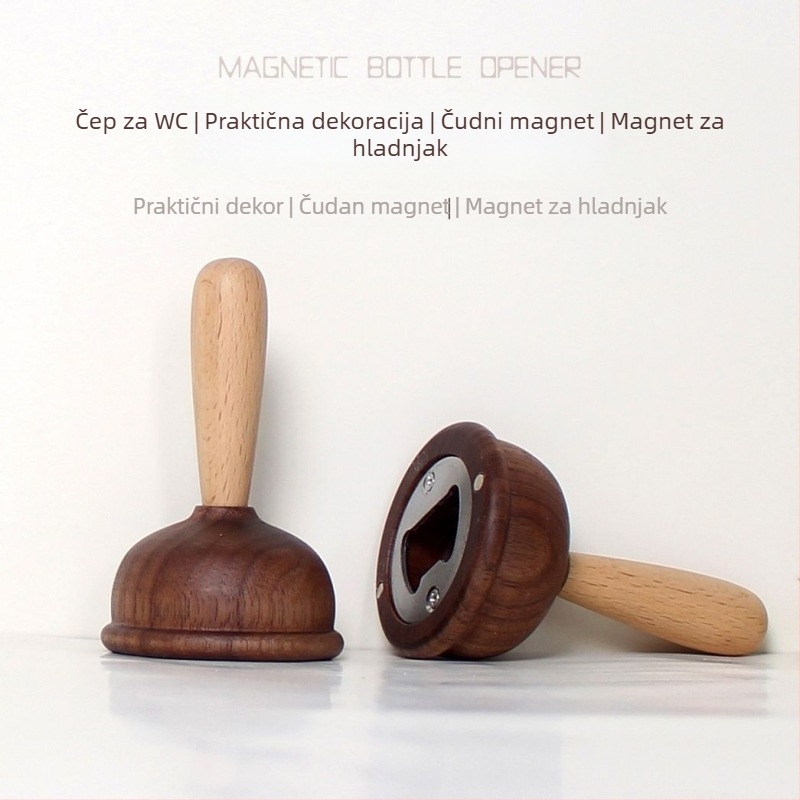 Drveni otvarač boca piva s magnetskim hladnjakom – Unique