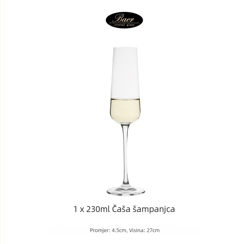 Set čaša za vino od kristalnog stakla, moderni minimalistički stil, 6–10 komada, mogućnost tiskanja logotipa