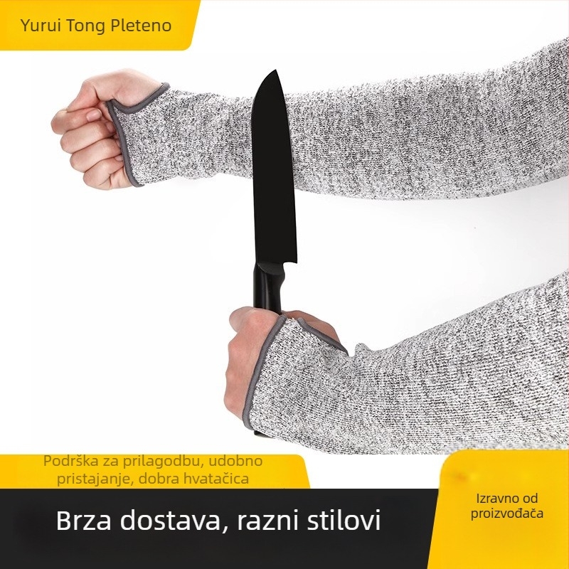 HPPE razine 5 rukavice otporne na rez za vrtlarstvo i kampiranje s rukavima za nadlakticu te jastučićima za lakat i zglob