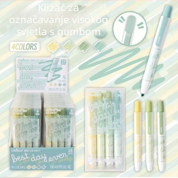 Timeout 4-boje marker za učenike, plastično kućište, modeli H917/H918/H919, pakiranje: 18 kartica u kutiji ili 216 kartica u kutiji