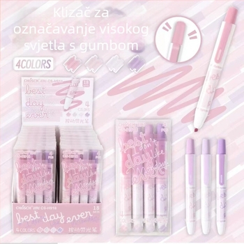 Timeout 4-boje marker za učenike, plastično kućište, modeli H917/H918/H919, pakiranje: 18 kartica u kutiji ili 216 kartica u kutiji