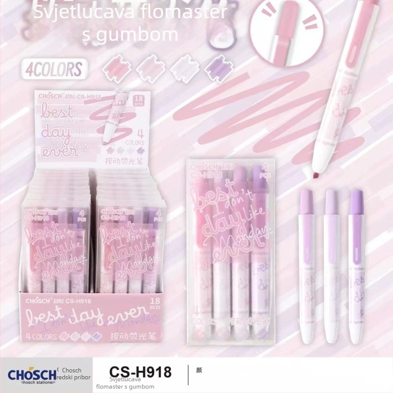 Timeout 4-boje marker za učenike, plastično kućište, modeli H917/H918/H919, pakiranje: 18 kartica u kutiji ili 216 kartica u kutiji