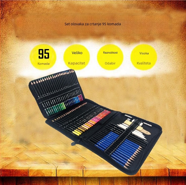 96-dijelni set olovaka za skice za profesionalnu umjetnost — Brand Hanping, Materijal: Oxford platno, Pakiranje: Opp, Tip: Drugo