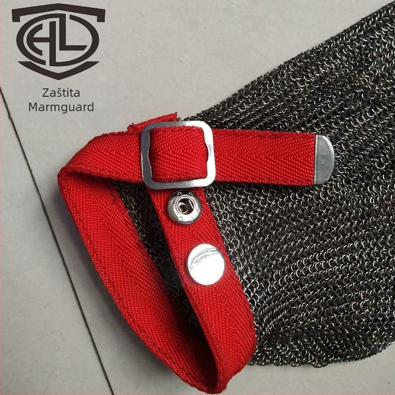 Henglong 304 nehrđajući čelik, rukavice s pet prstiju i metalnim prstenovima, otporne na rezanje, za klanje, šumarstvo i industriju stakla