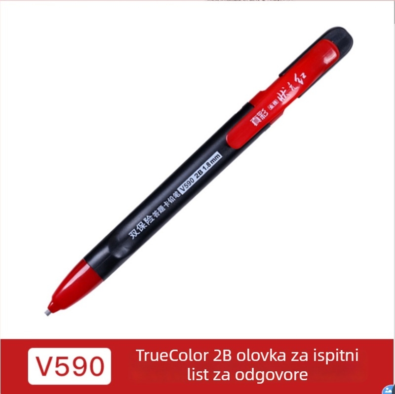 Mehanički olovka V590 za ispitne listiće, plastično tijelo, potisni tip, 12 kom/kutija, Truecolor