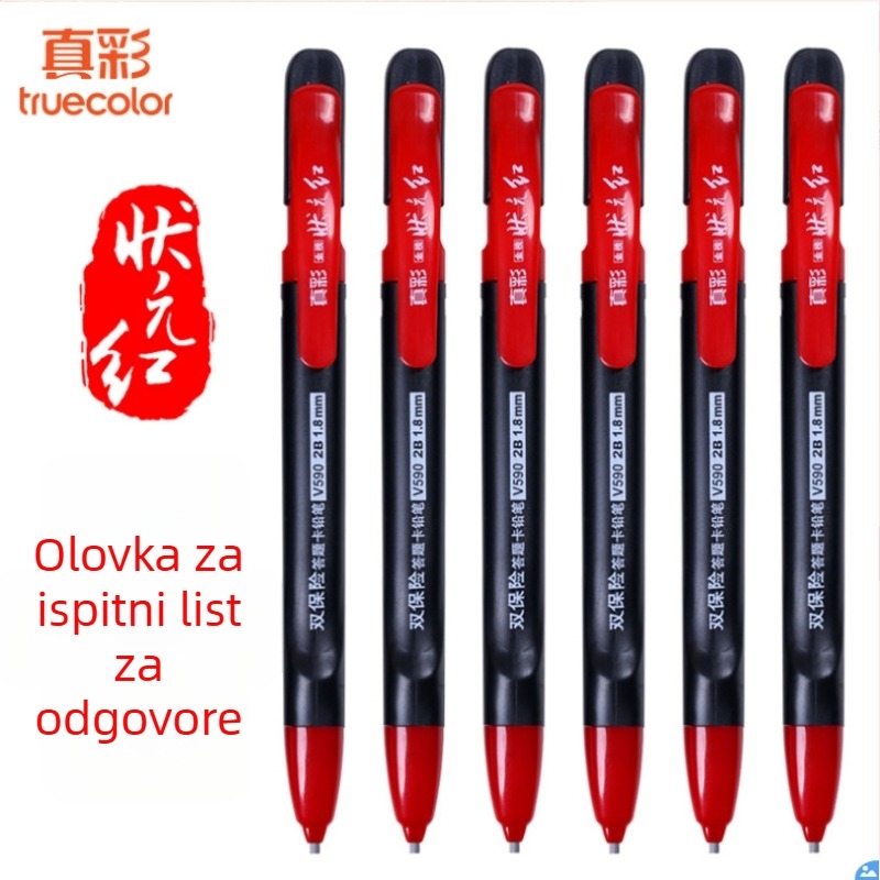 Mehanički olovka V590 za ispitne listiće, plastično tijelo, potisni tip, 12 kom/kutija, Truecolor