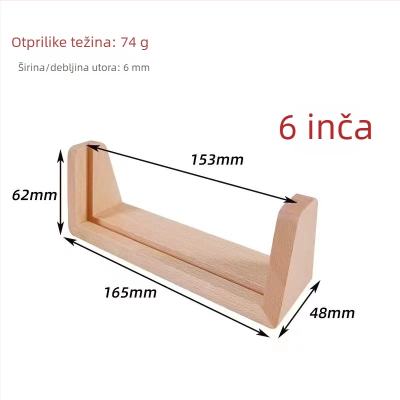 Stalak u obliku slova U od masivnog drveta za stolni kalendar i okvir za fotografije – orah i bukva, minimalistički stil