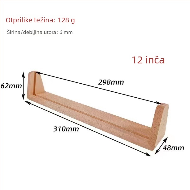 Stalak u obliku slova U od masivnog drveta za stolni kalendar i okvir za fotografije – orah i bukva, minimalistički stil