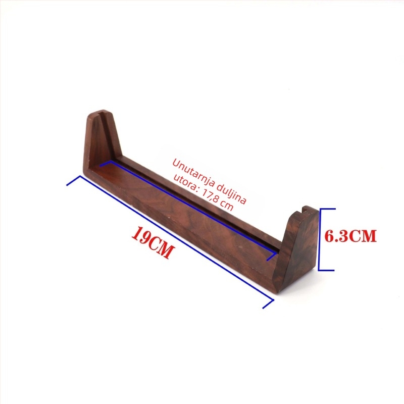 Stalak u obliku slova U od masivnog drveta za stolni kalendar i okvir za fotografije – orah i bukva, minimalistički stil