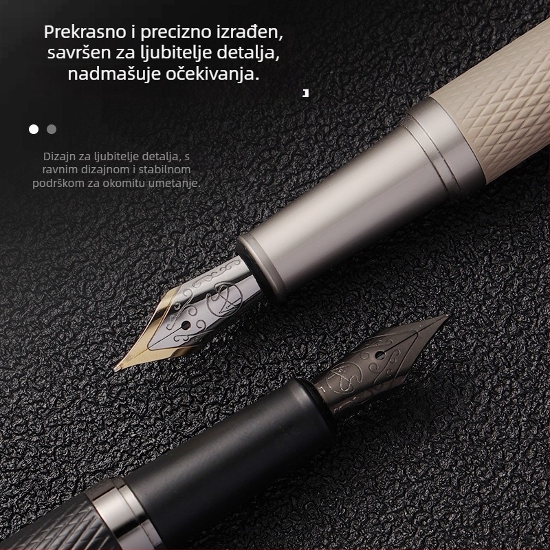 Metalno pero za učenike - Aisi, vrh od nehrđajućeg čelika, rotirajući sustav dotoka tinte, model 140