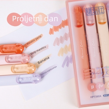 7390 set kemijskih pisalj s nagibnim vrhom, plastično kućište, pakiranje u setu, nema dvostruke završetke