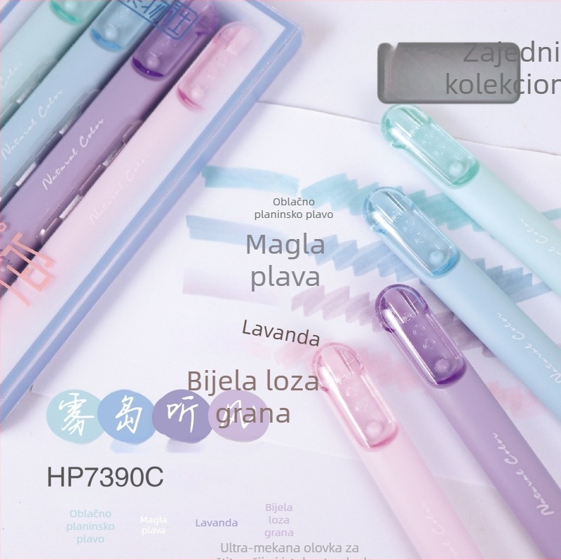 7390 set kemijskih pisalj s nagibnim vrhom, plastično kućište, pakiranje u setu, nema dvostruke završetke