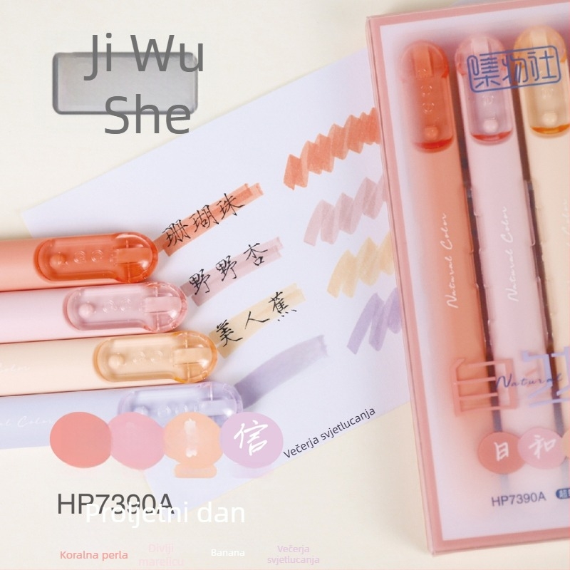 7390 set kemijskih pisalj s nagibnim vrhom, plastično kućište, pakiranje u setu, nema dvostruke završetke