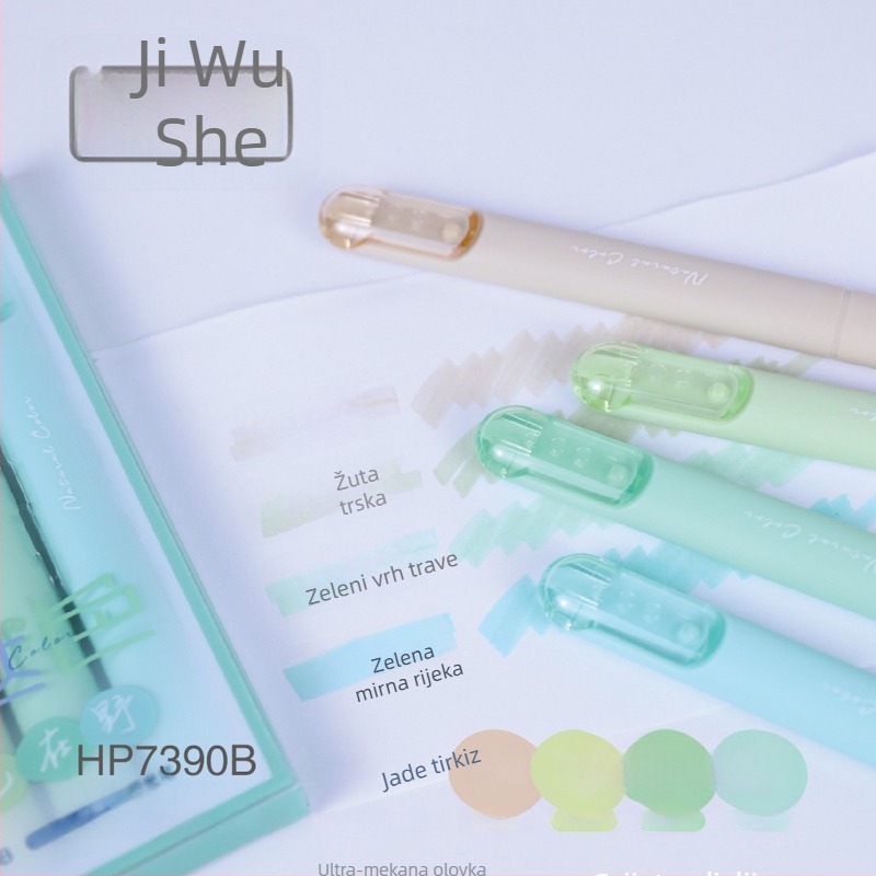 7390 set kemijskih pisalj s nagibnim vrhom, plastično kućište, pakiranje u setu, nema dvostruke završetke
