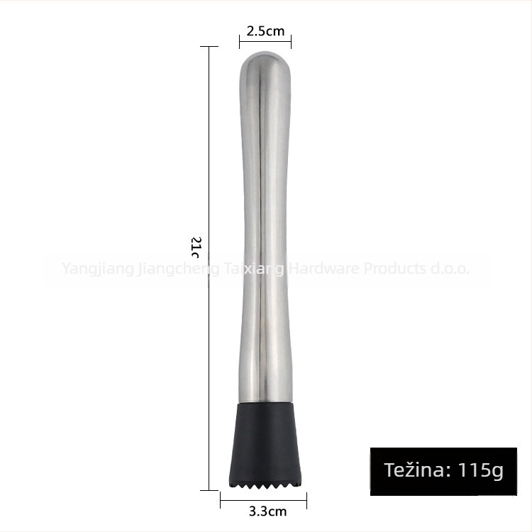 Nehrđajući čelični alat za koktele: muddler za koktele i drobilica leda, prehrambena kvaliteta, novi kineski stil, pojedinačno pakiranje, OPP vrećica