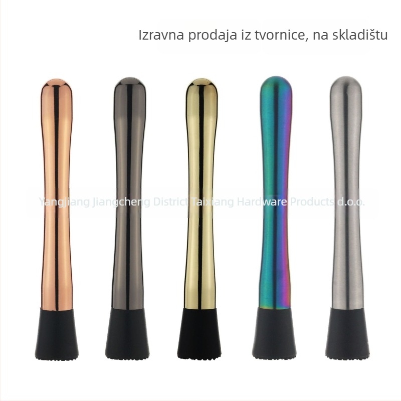 Nehrđajući čelični alat za koktele: muddler za koktele i drobilica leda, prehrambena kvaliteta, novi kineski stil, pojedinačno pakiranje, OPP vrećica