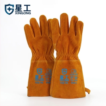 Rukavice za zavarivanje od teleće kože, izolirane i otporne na habanje, profesionalne dugačke rukavice za zavarivače, zaštita od topline i mekan osjećaj