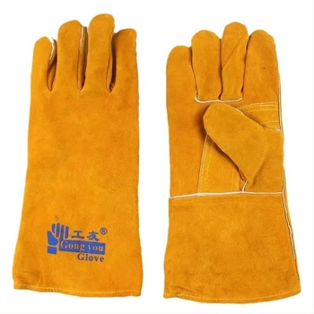 Zavarivačke rukavice – dvostruka goveđa koža s baršunastom podstavom, otporne na habanje, zaštita od visokih temperatura, duge manžetne, Craftsman