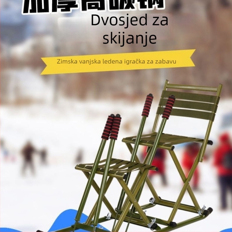 Sklopiva sanjka za odrasle i djecu — ledena sanjka za zimske sportove, premium kvalitete