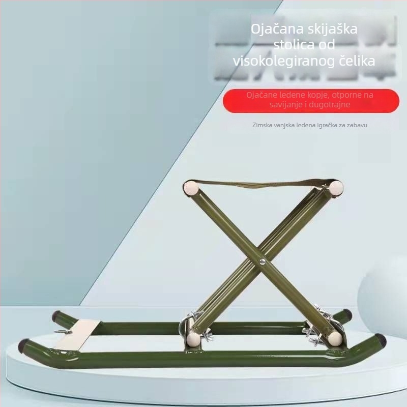 Sklopiva sanjka za odrasle i djecu — ledena sanjka za zimske sportove, premium kvalitete