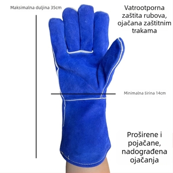 Rukavice za zavarivanje CHIVACUS - goveđa koža, dvostruko slojene, otporne na vatru, otporne na visoke temperature