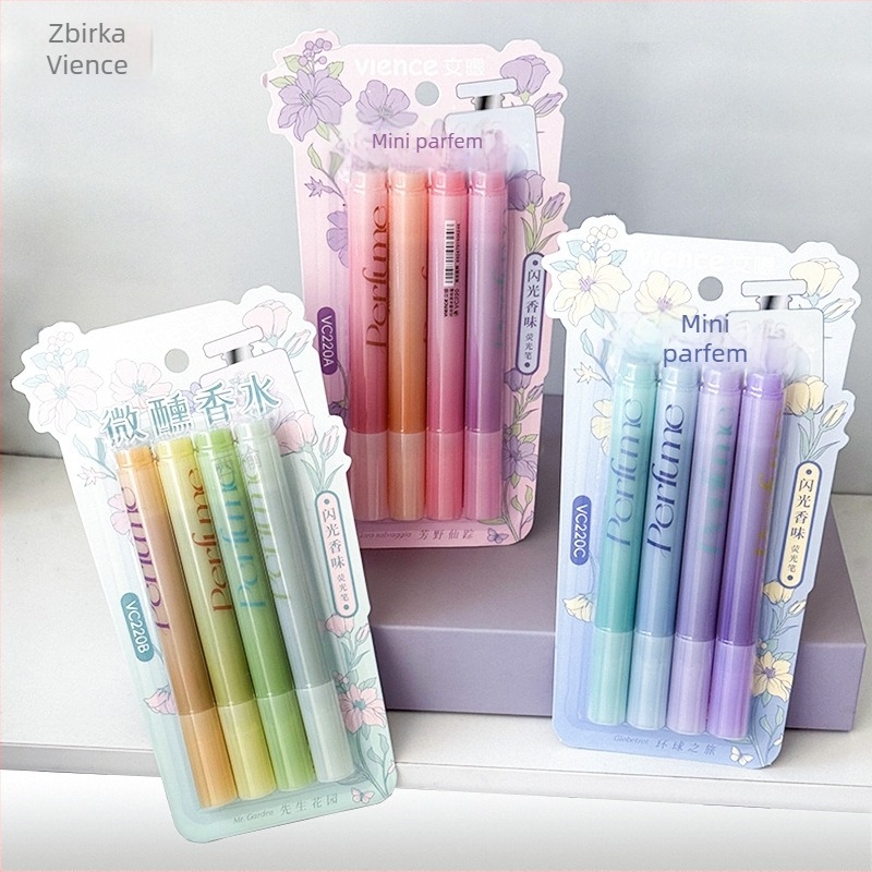 Marker VC-220, nagnuti vrh, jednostranični, neizbrisivi, 4 komada po kartici