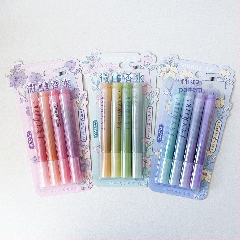 Marker VC-220, nagnuti vrh, jednostranični, neizbrisivi, 4 komada po kartici