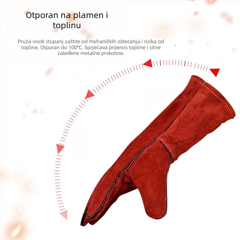 Toplinski izolirane rukavice za zavarivanje – koža goveda (Brand: Deltaplus/Delta; Model: 205515-10 CA515R; Materijal: koža goveda)