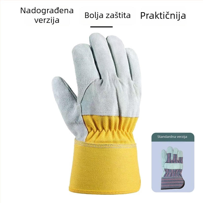 Kožne rukavice za zavarivanje, otporne na habanje, toplinsko izolirane, za zavarivanje, rukovanje i popravke