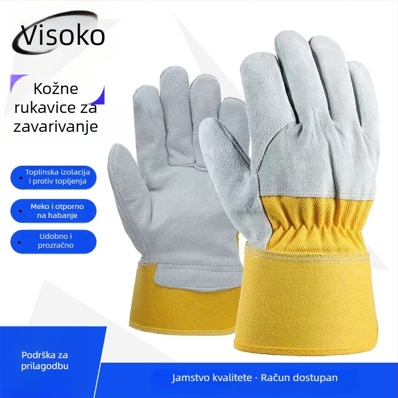 Kožne rukavice za zavarivanje, otporne na habanje, toplinsko izolirane, za zavarivanje, rukovanje i popravke