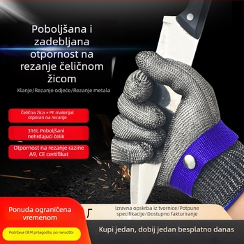 Qinfan rukavice protiv rezanja od čelične žice za rezanje, klanje i rad s lancem (A9 razred)