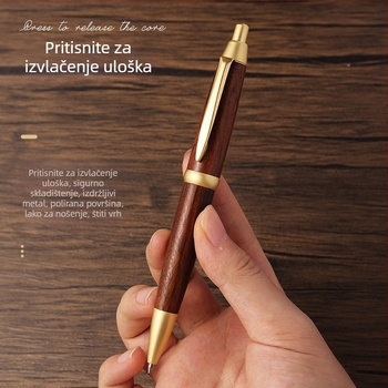 Mesing i sandalovo drvo: izvučna kuglična olovka za potpis, poslovni poklon s logotipom