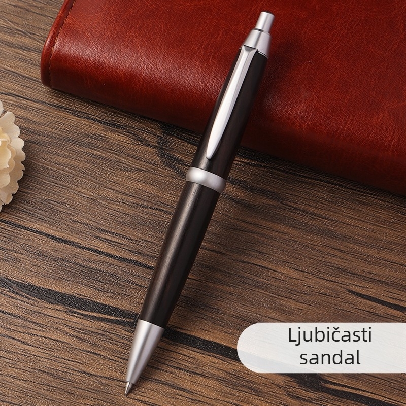 Mesing i sandalovo drvo: izvučna kuglična olovka za potpis, poslovni poklon s logotipom