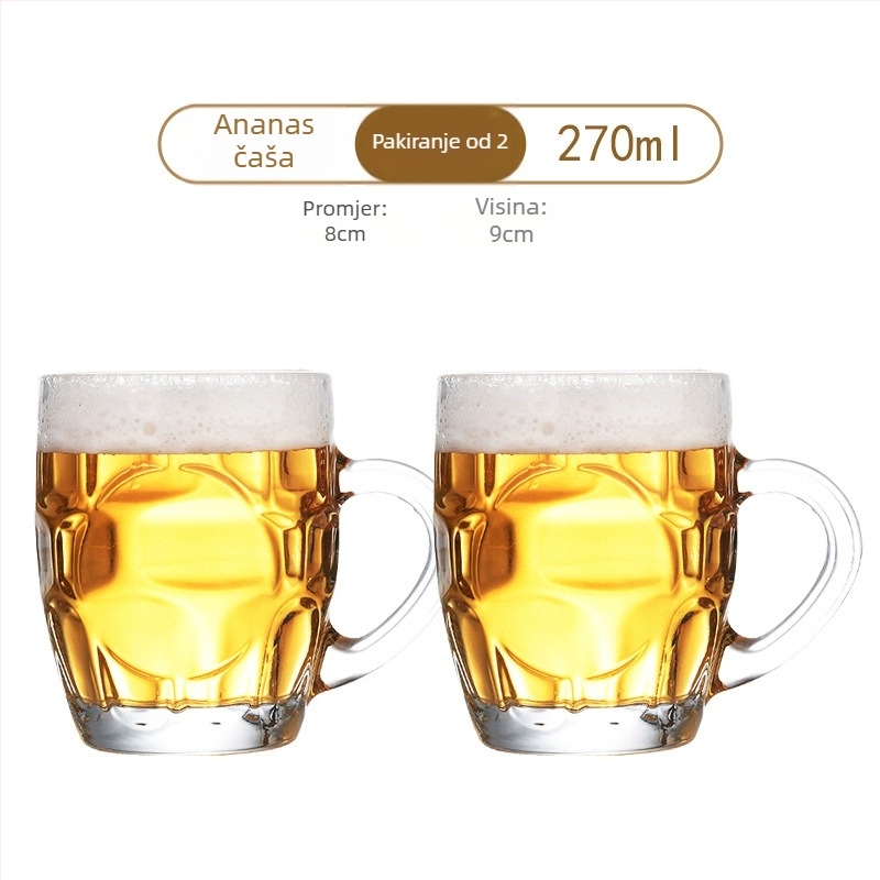 Pivska čaša Jin Xipan, staklena, kapacitet iznad 1000 ml, paket od dvije čaše, s tiskom logotipa