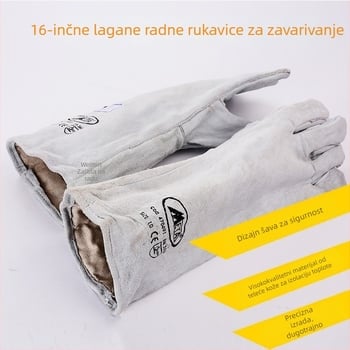 Zavarivačke rukavice od teleće kože s dvostrukom izolacijom, zaštita od visokih temperatura, zaštita od opeklina, otporne na habanje, produžena dužina