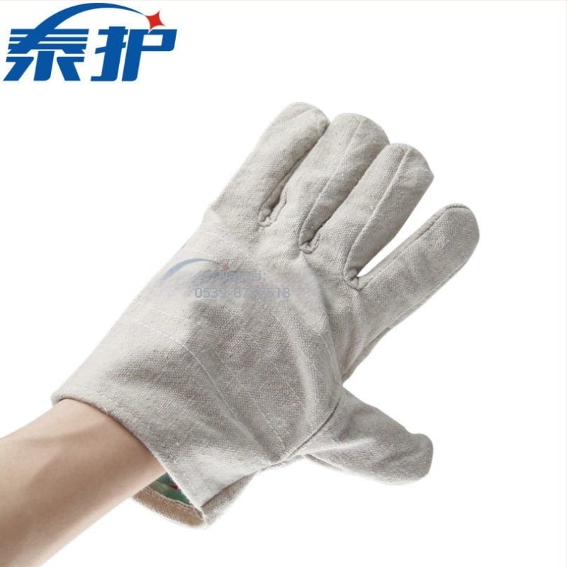 Rukavice za zavarivanje od platna, dvostruki sloj, polu podstavljeni unutarnji sloj, duljina oko 24 cm, Taihu