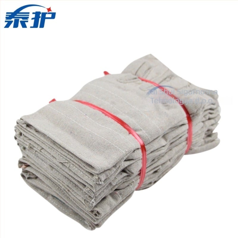 Rukavice za zavarivanje od platna, dvostruki sloj, polu podstavljeni unutarnji sloj, duljina oko 24 cm, Taihu